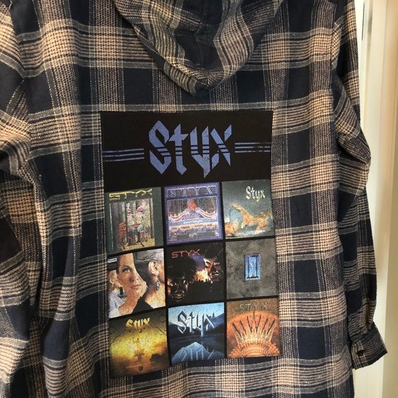Other - NWOT Styx Band Flannel with hood